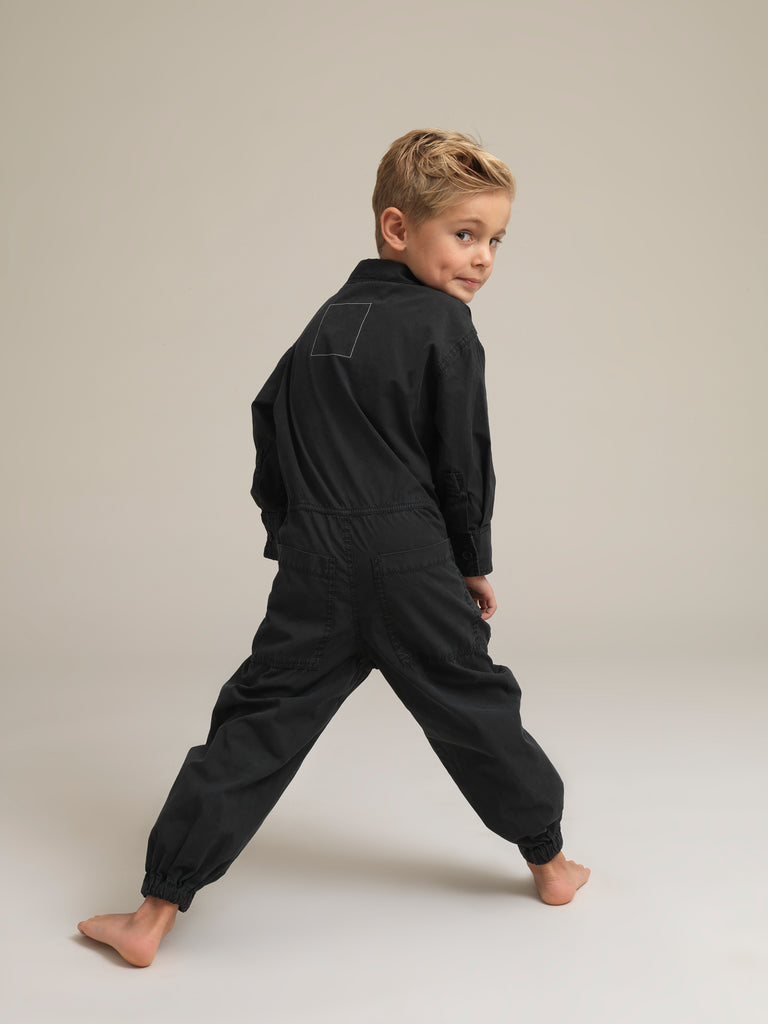Kids' Black Shirtweight Boilersuit