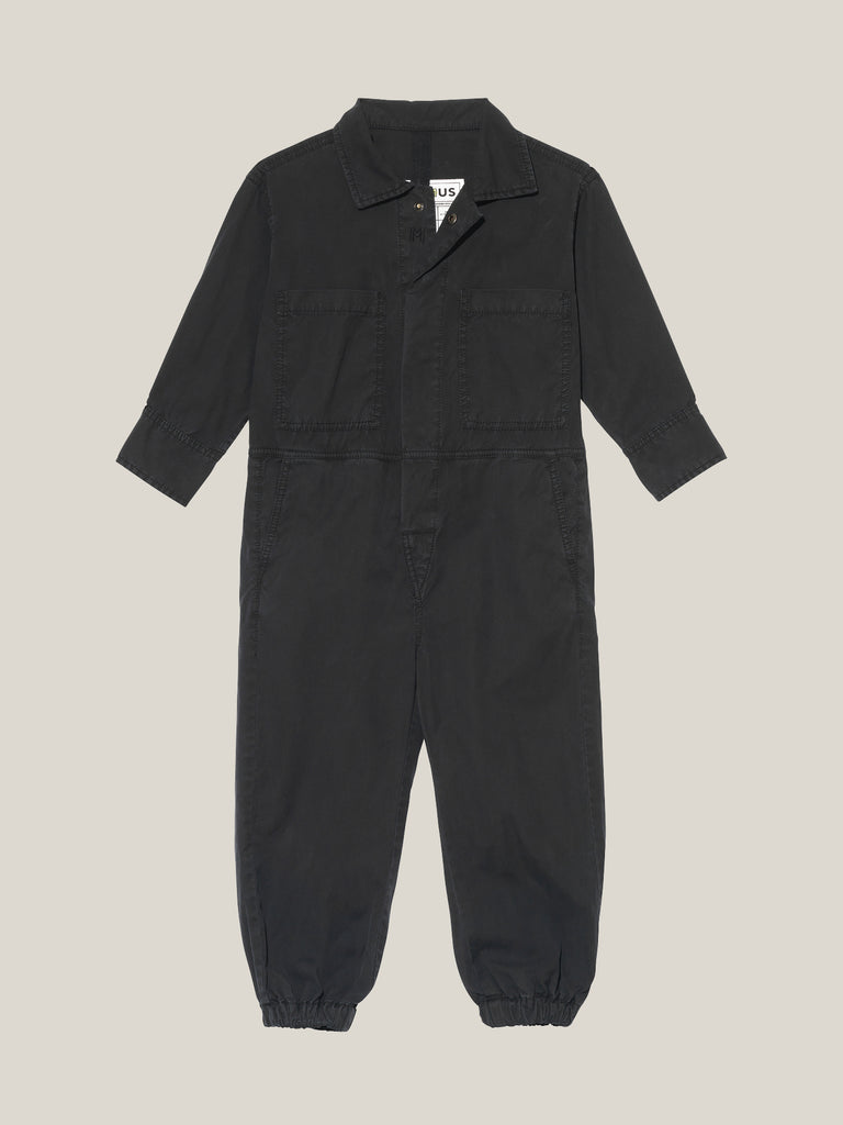 Toddlers' Black Shirtweight Boilersuit