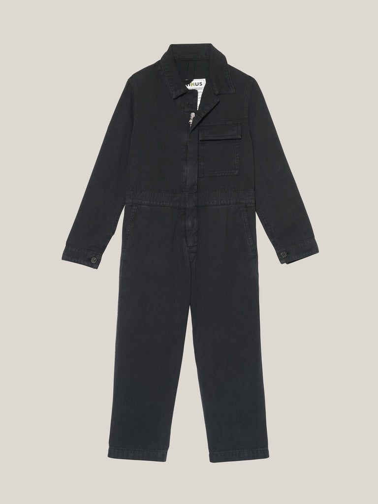 Toddlers' Black Twill Boilersuit