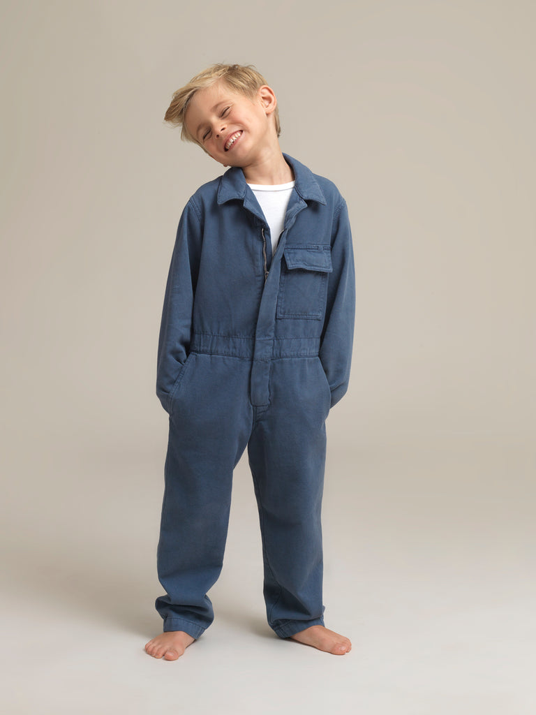 Kids' Blue Twill Boilersuit