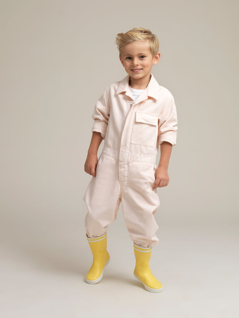 Toddlers' Pink Twill Boilersuit