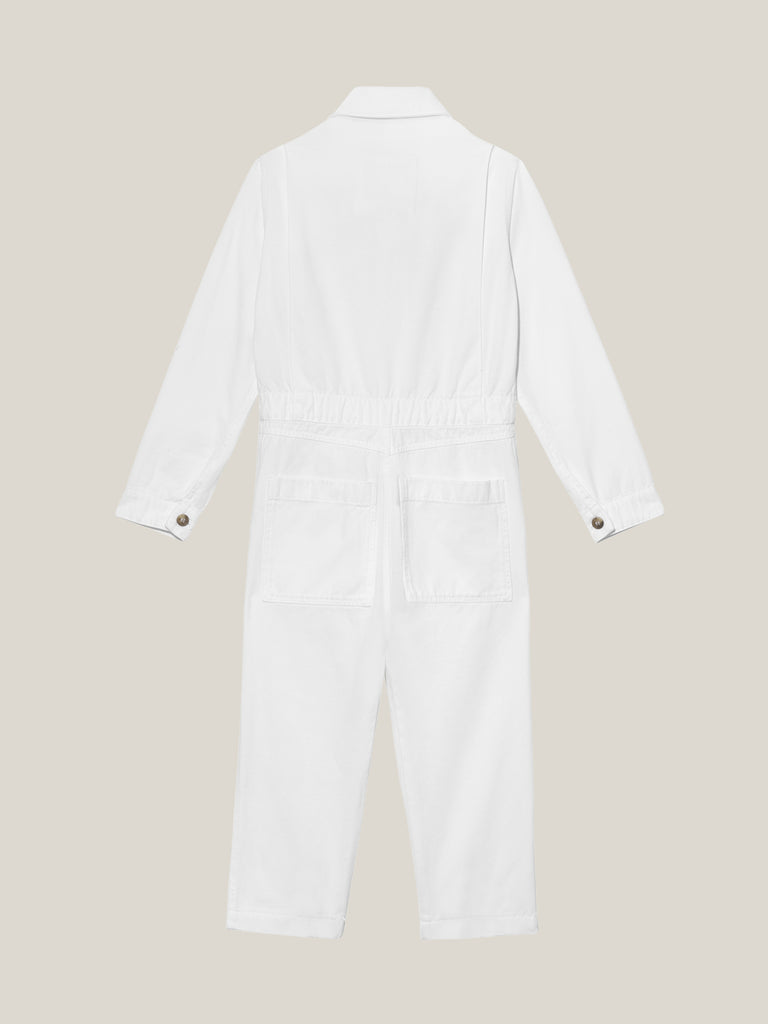 Toddlers' White Twill Boilersuit