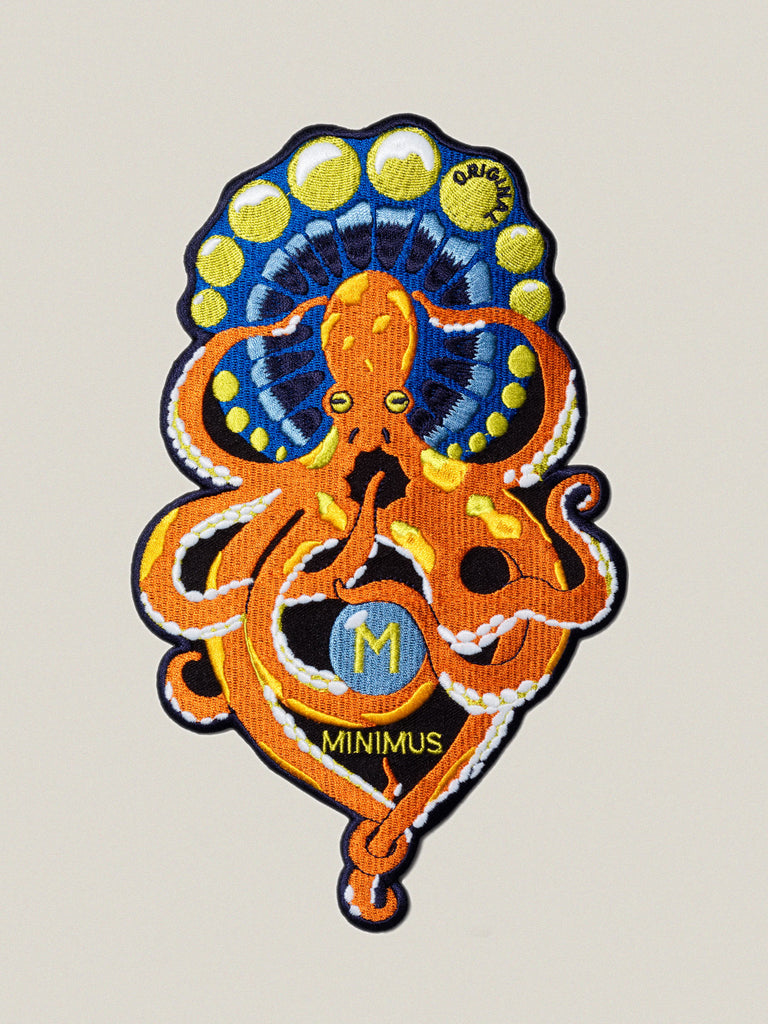 Large iron-on embroidered badge: Original Octopus