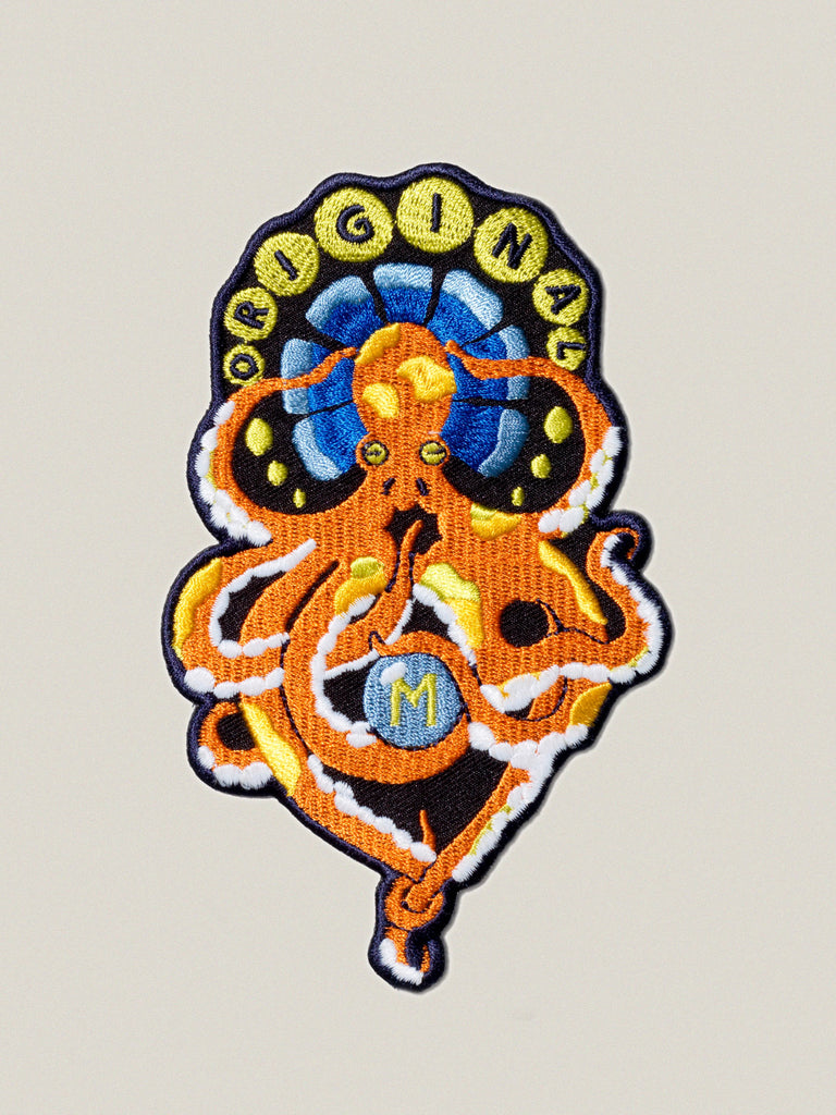 Small iron-on embroidered badge: Original Octopus
