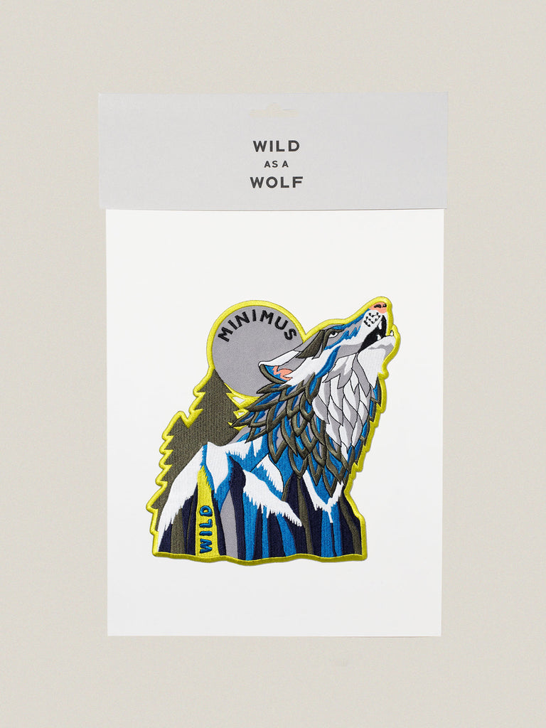 Large iron-on embroidered badge: Wild Wolf