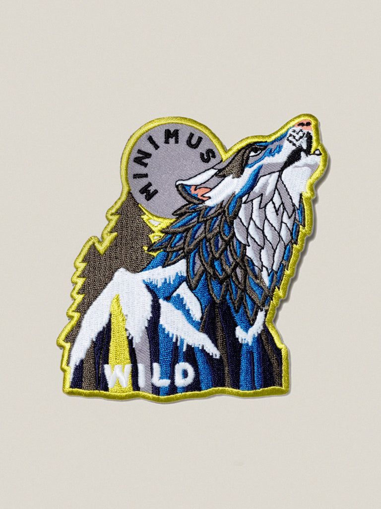 Small Iron-on Embroidered Badge: Wild Wolf